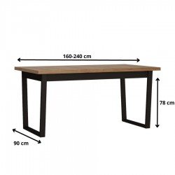 Stół rozkładany loft 160-240cm MWST04