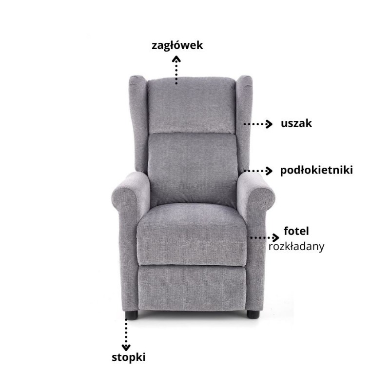 Fotel Rozkładany Rainforest Szary