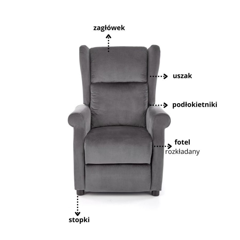 Rozkładany fotel do spania Desert szary