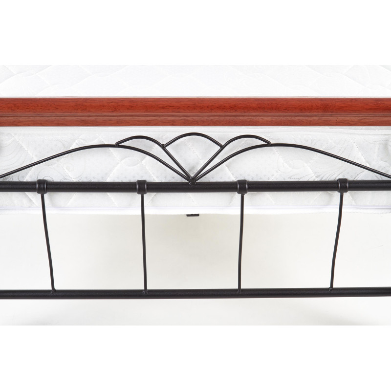 Łóżko VARESE jednoosobowe 90x200cm czereśnia ant./czarny