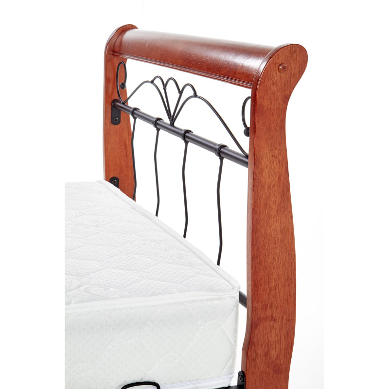 Łóżko VARESE jednoosobowe 90x200cm czereśnia ant./czarny