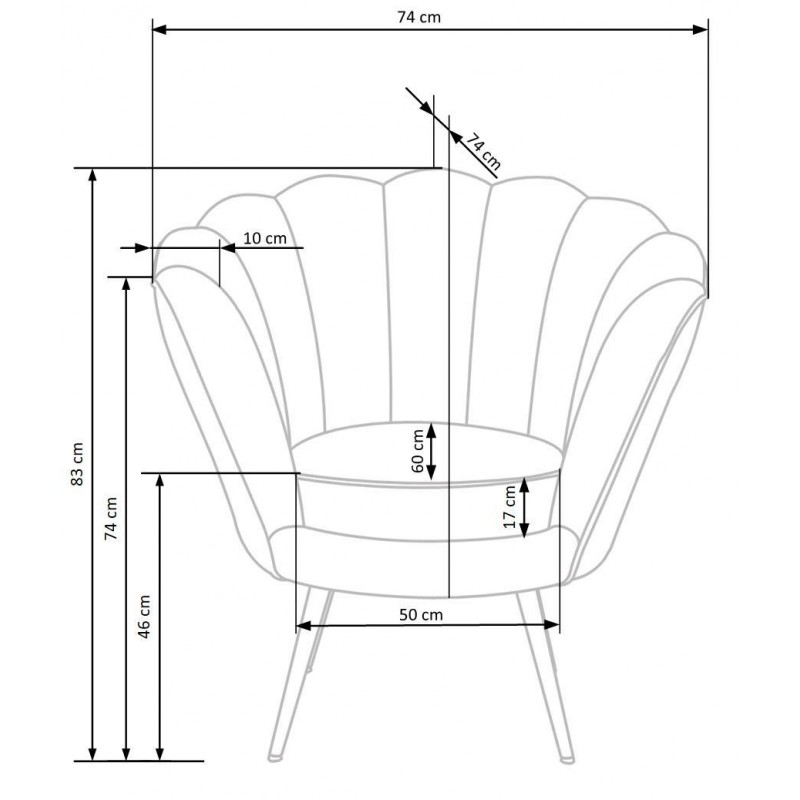 Nowoczesny fotel tapicerowany Wildlife z przeszyciami