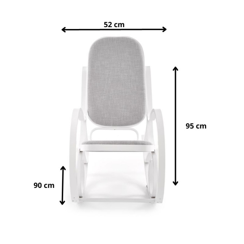 Fotel bujany Glacier popielaty z białymi nogami