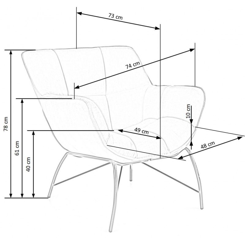 Fotel wypoczynkowy Juno ciemny zielony z czarnymi nogami