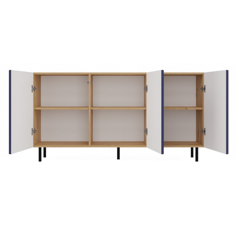 KOMODA KAMA 3 DRZWI SLIM ARTISAN/GRANAT KOMPLET