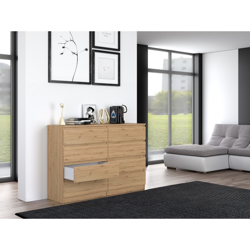 M8 MALWA KOMODA 140CM 8 SZUFLAD ARTISAN KPL