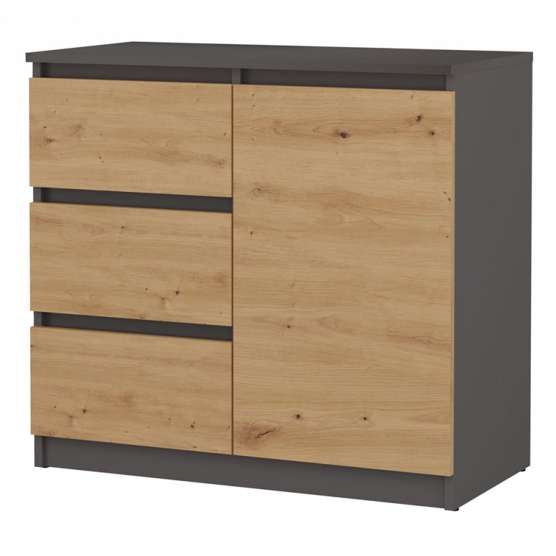 KOMODA 1 DRZWI 3 SZUFLADY ANT/ART KOMPLET