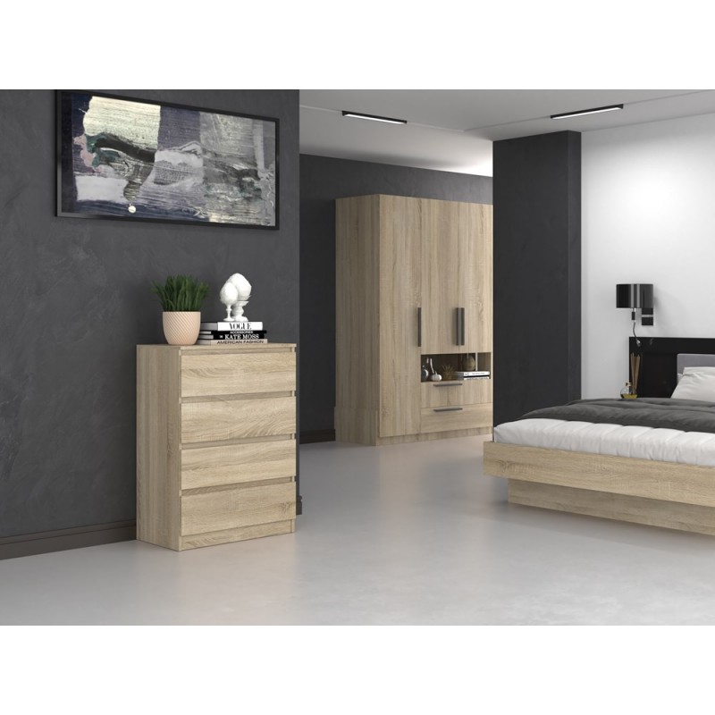 M4 MALWA KOMODA 4 SZUFLADY SONOMA KOMPLET