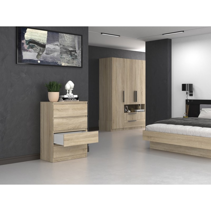 M4 MALWA KOMODA 4 SZUFLADY SONOMA KOMPLET