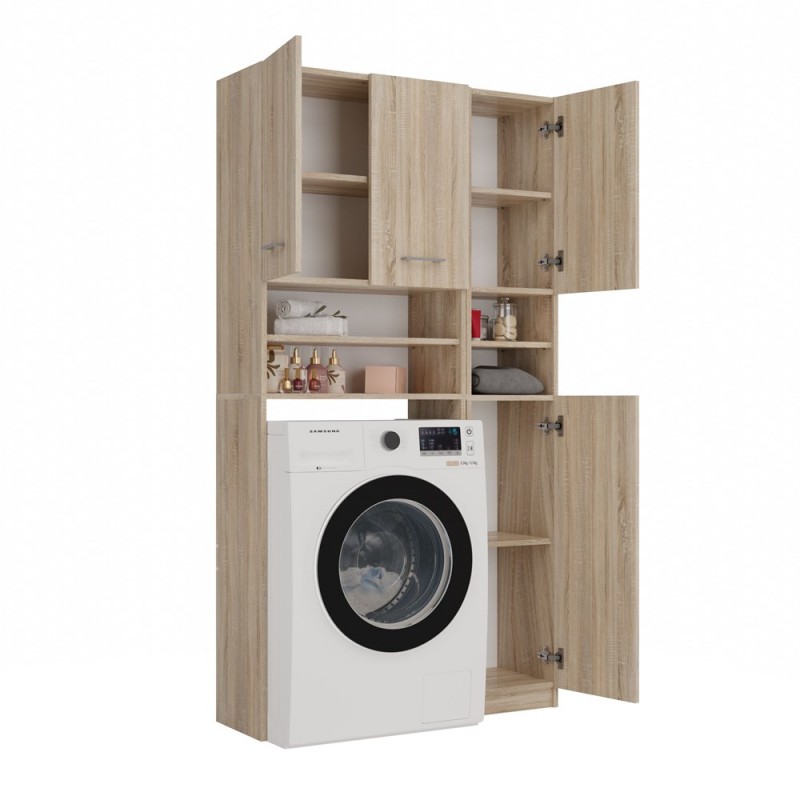 ZESTAW ŁAZIENKOWY MARPOL REGAŁ SZAFKA SŁUPEK DĄB SONOMA