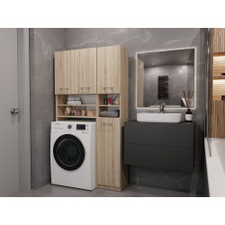 ZESTAW ŁAZIENKOWY MARPOL REGAŁ SZAFKA SŁUPEK DĄB SONOMA