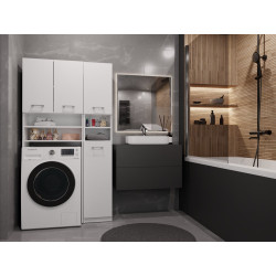 ZESTAW ŁAZIENKOWY MARPOL REGAŁ SZAFKA SŁUPEK BIAŁY