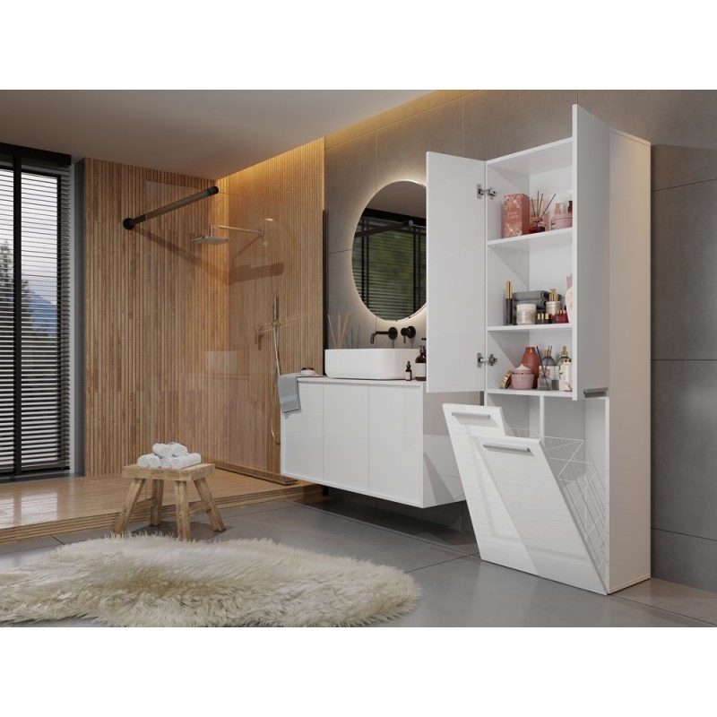 SZAFKA ŁAZIENKOWA NEL DD 2K 60CM - BIEL POŁYSK