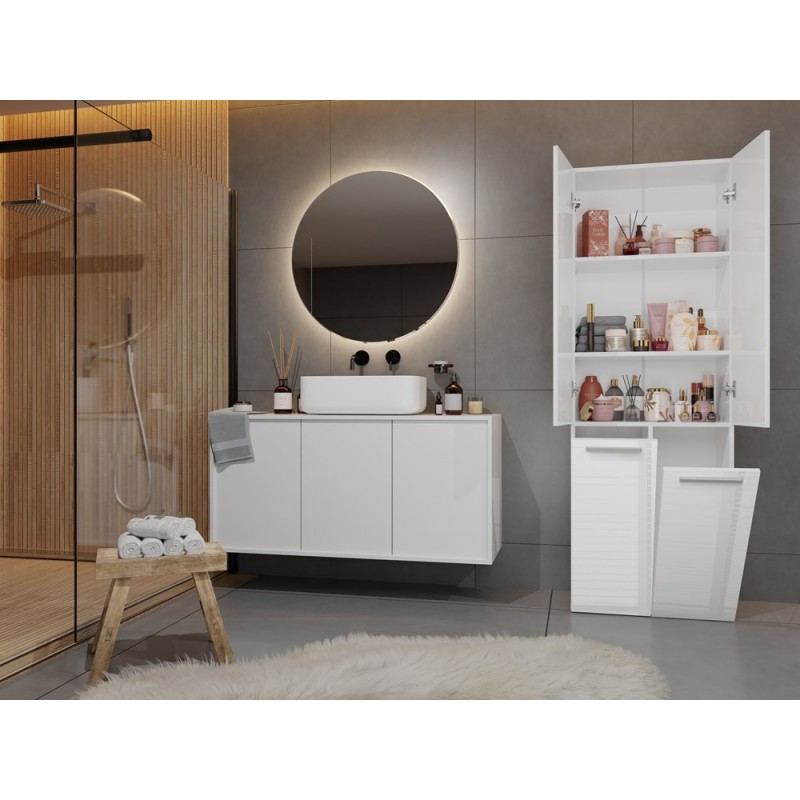 SZAFKA ŁAZIENKOWA NEL DD 2K 60CM - BIEL POŁYSK