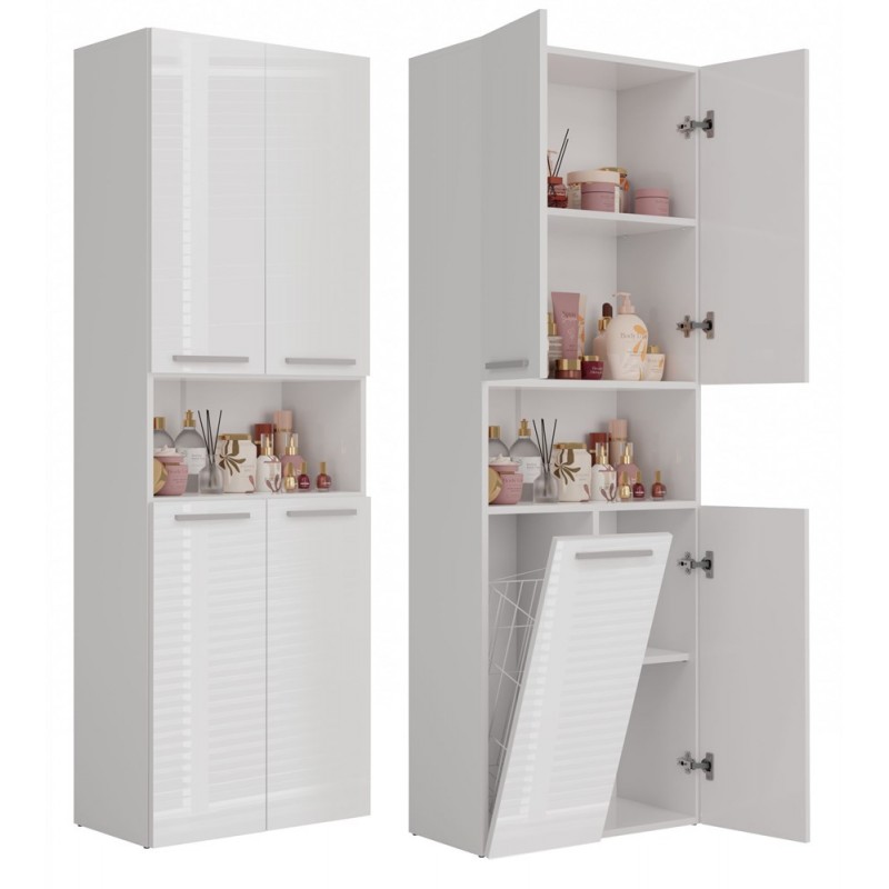 SZAFKA ŁAZIENKOWA NEL DK 1K 60CM - BIEL POŁYSK