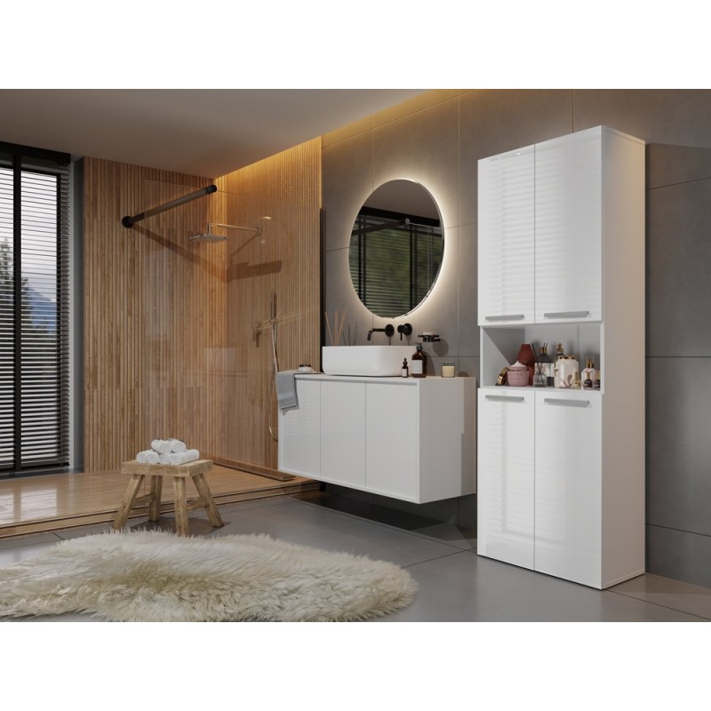 SZAFKA ŁAZIENKOWA NEL DK 1K 60CM - BIEL POŁYSK