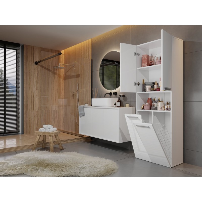 SZAFKA ŁAZIENKOWA NEL DK 2K 60CM - BIEL POŁYSK