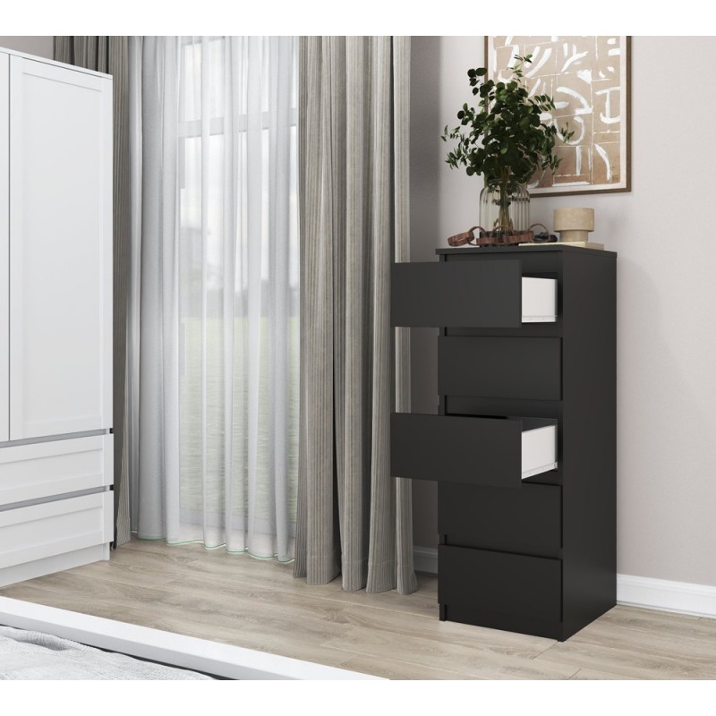 KOMODA MISTY W5 40 cm - CZARNY