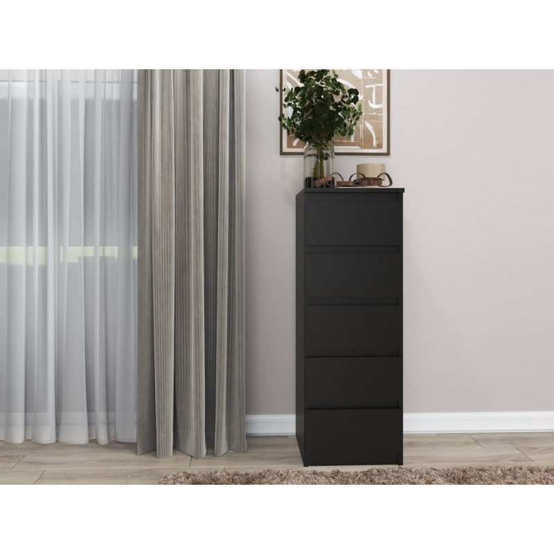 KOMODA MISTY W5 40 cm - CZARNY