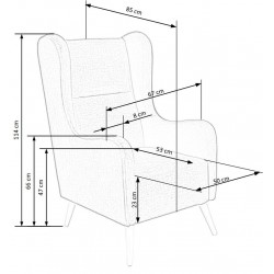 Fotel wypoczynkowy Echo antracytowy/drewno naturalne
