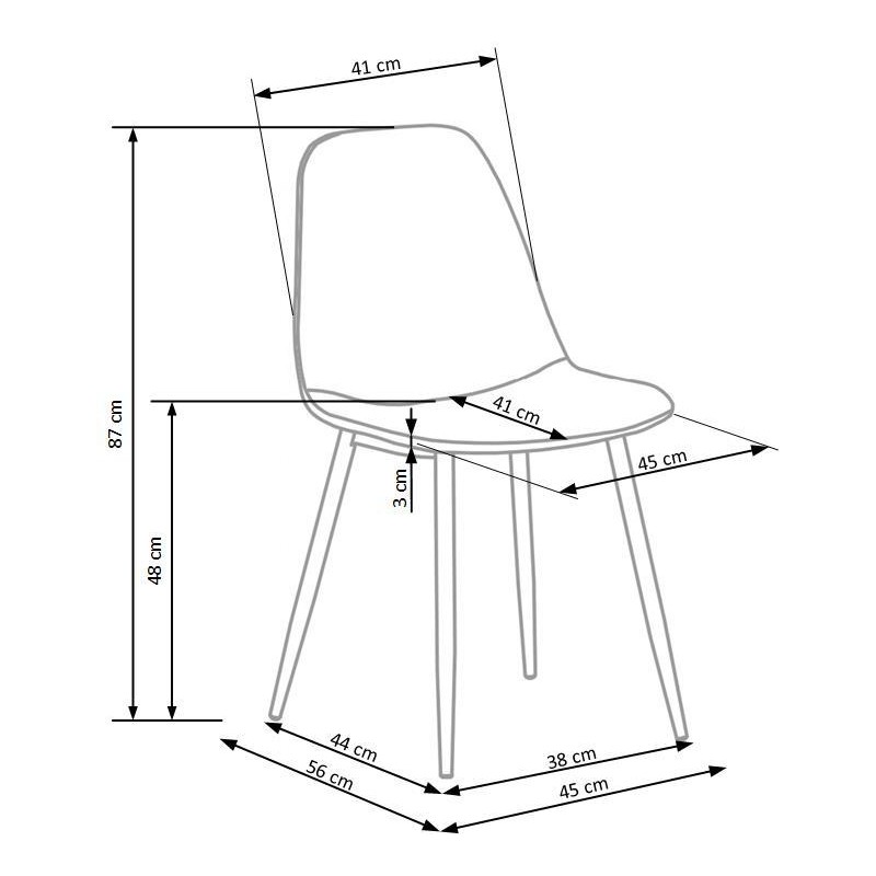 Krzesło tapicerowane Orchid granatowe