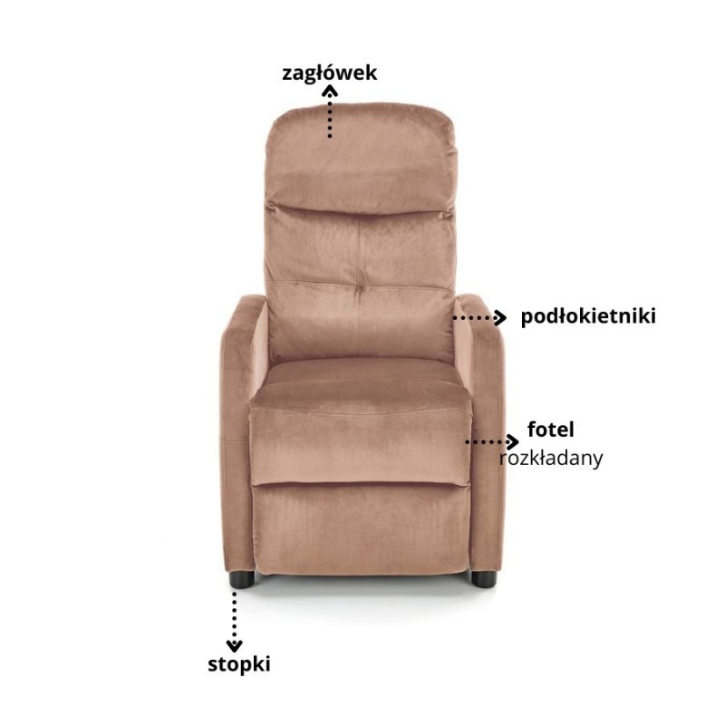 Rozkładany fotel wypoczynkowy Nyx Beżowy