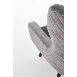 Pikowany fotel wypoczynkowy Canopy szary z czarnymi nogami