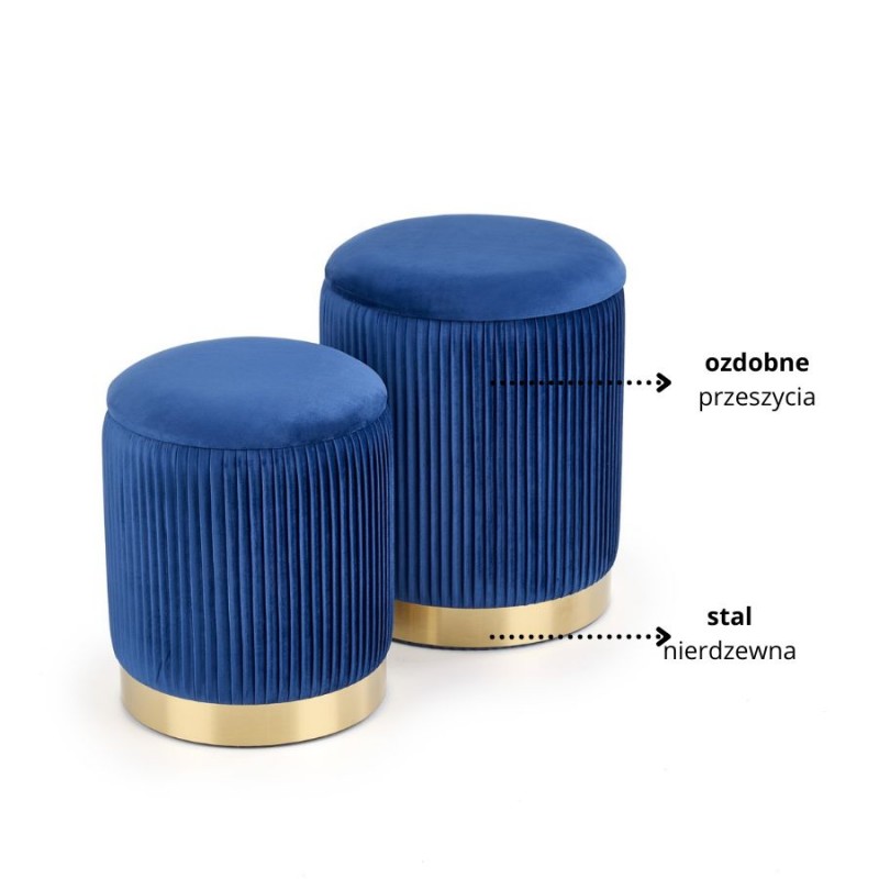 MONTY zestaw 2 puf, granatowy (1p 2kpl)