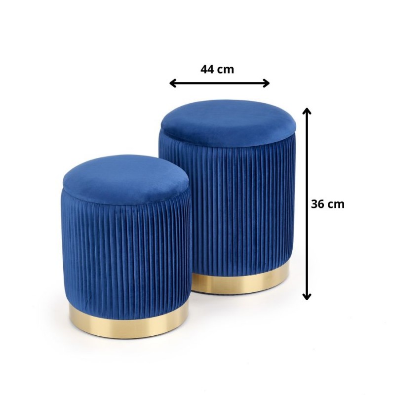 MONTY zestaw 2 puf, granatowy (1p 2kpl)