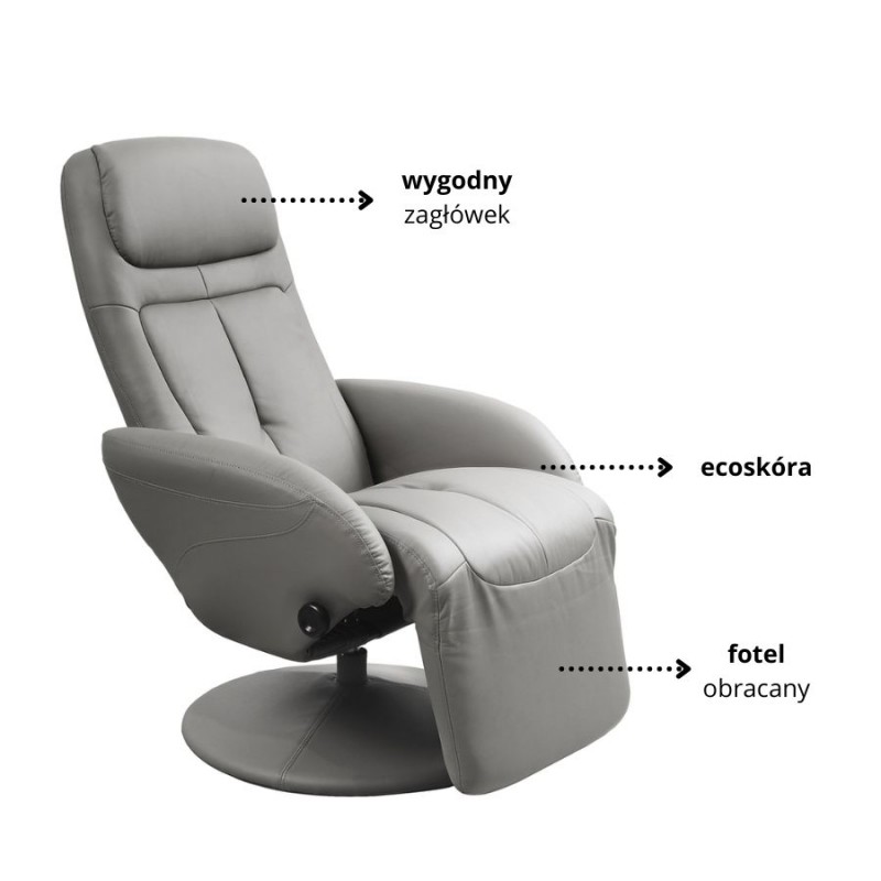 Rozkładany fotel wypoczynkowy Quill z podnóżkiem popiel