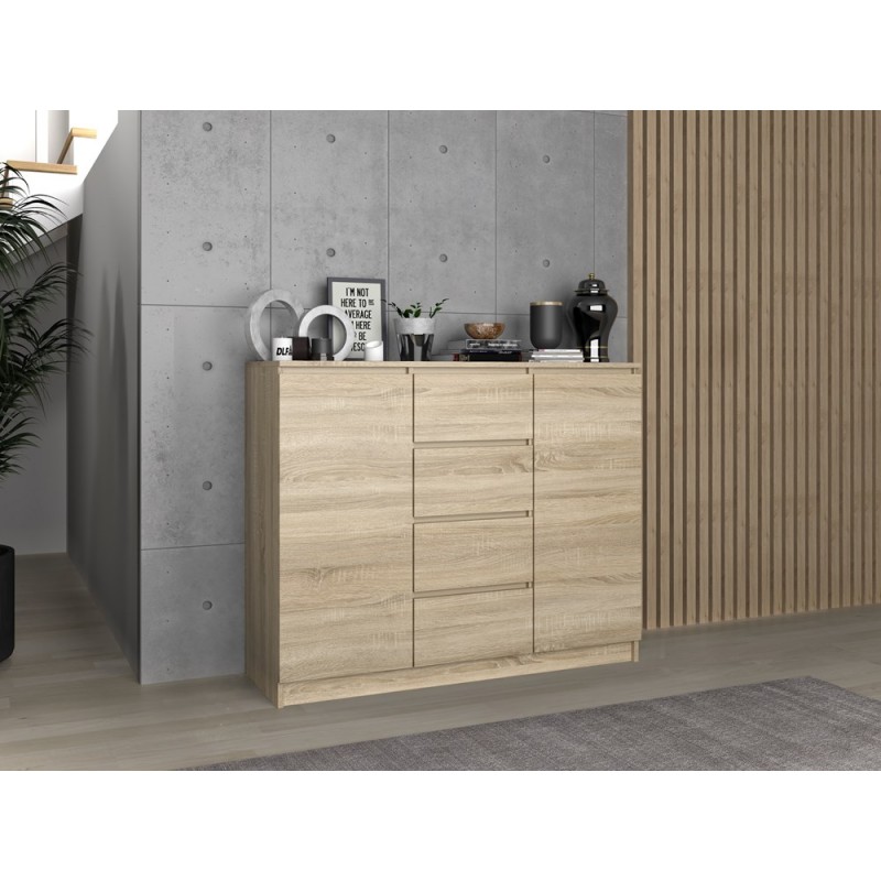 KOMODA 2 DRZWI 4 SZUFLADY SONOMA KOMPLET