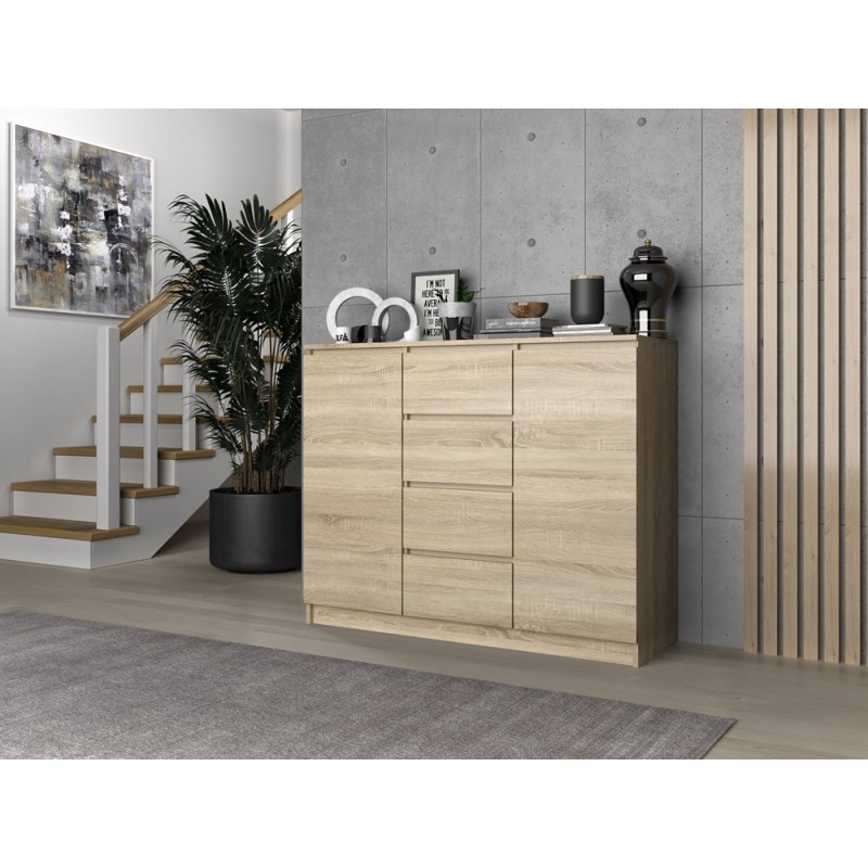 KOMODA 2 DRZWI 4 SZUFLADY SONOMA KOMPLET