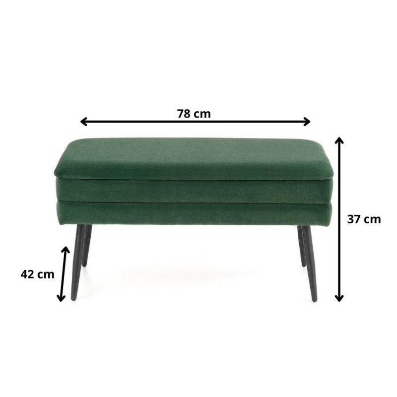 VELVA ławka ciemny zielony/czarny (1p 1szt)