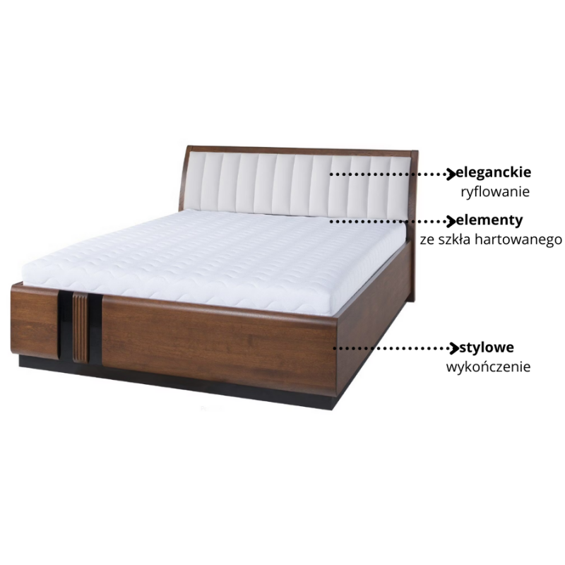 Łóżko z wezgłowiem Porti Typ 76 Szynaka Meble Kolekcja Porti