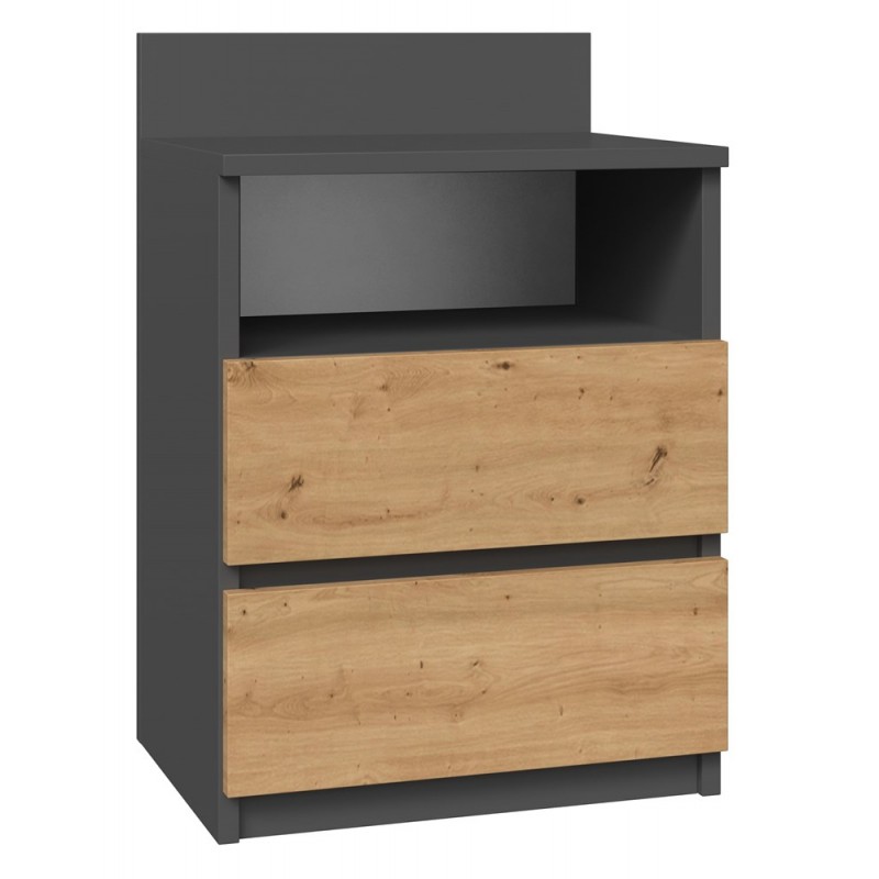 SZAFKA NOCNA MISTY M1 40 cm - ANTRACYT / DĄB ARTISAN