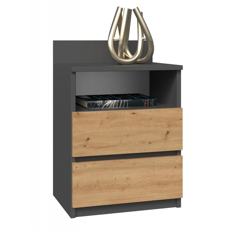 SZAFKA NOCNA MISTY M1 40 cm - ANTRACYT / DĄB ARTISAN