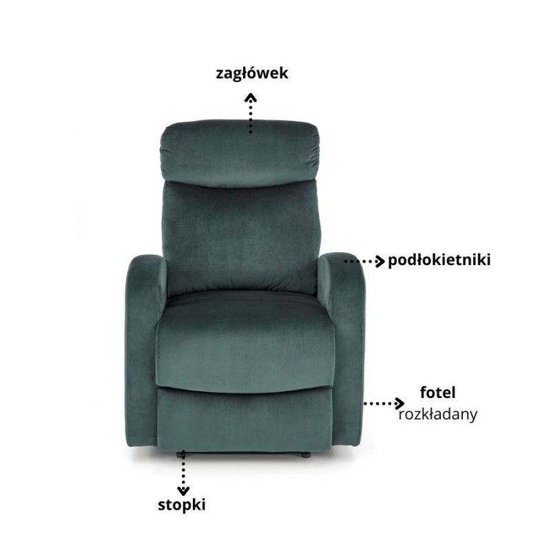 Rozkładany fotel Forest z funkcją kołyski ciemno-zielony