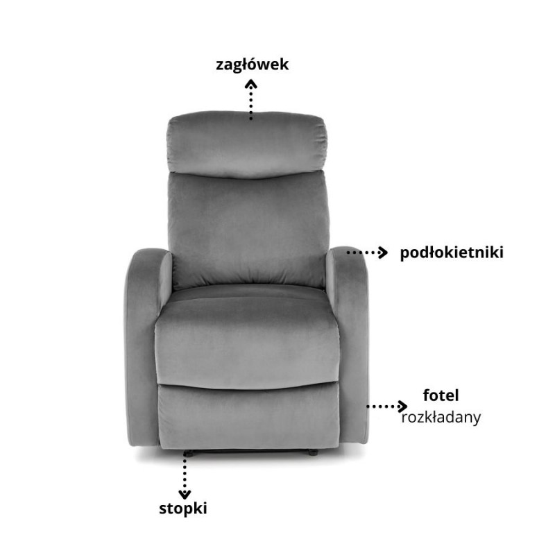 Rozkładany fotel Forest z funkcją kołyski popielaty