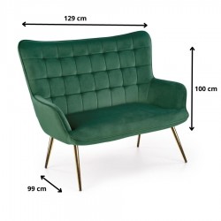 CASTEL 2 XL sofa ciemny zielony / złoty