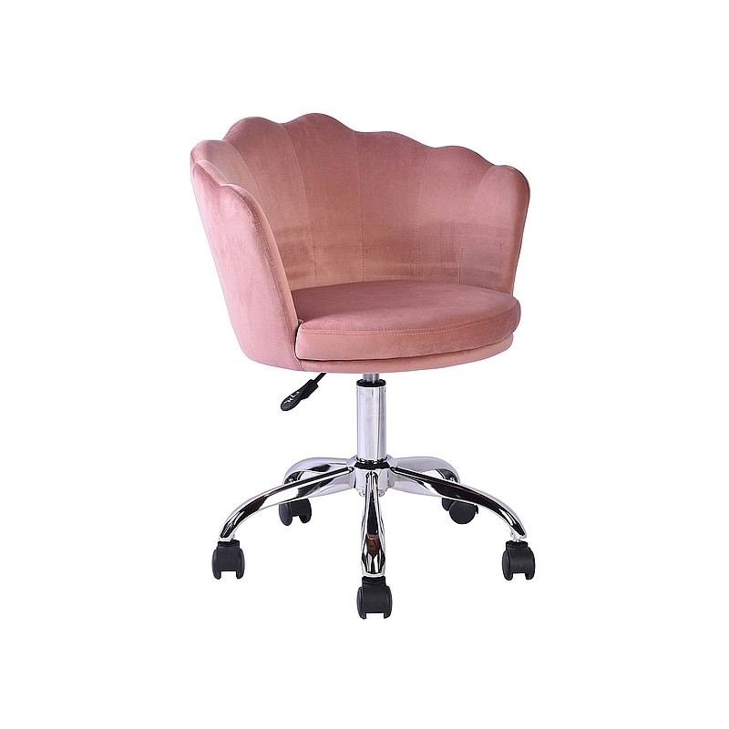 FOTEL OBROTOWY ROSE VELVET RÓŻ ANTYCZNY BLUVEL 52