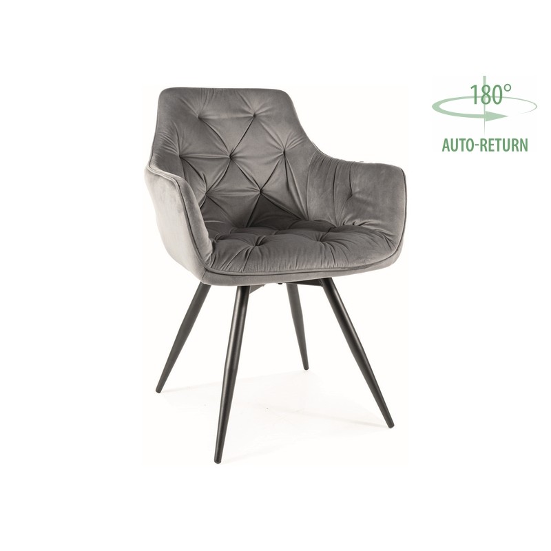 KRZESŁO MANGO VELVET STELAŻ CZARNY/BLUVEL SZARY 14