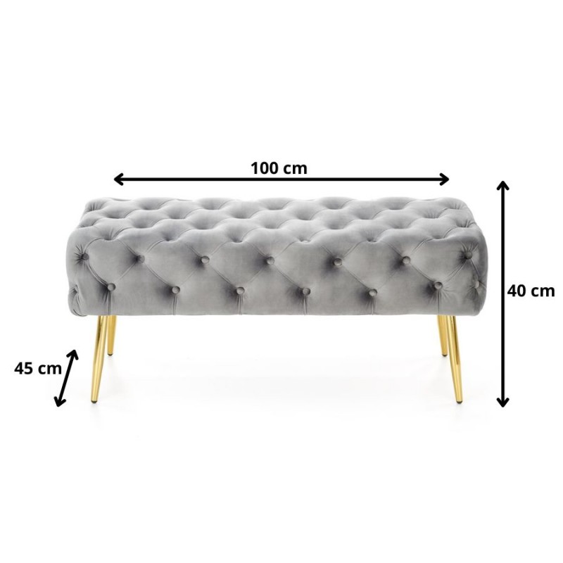 ATHENA ławka popielaty / złoty