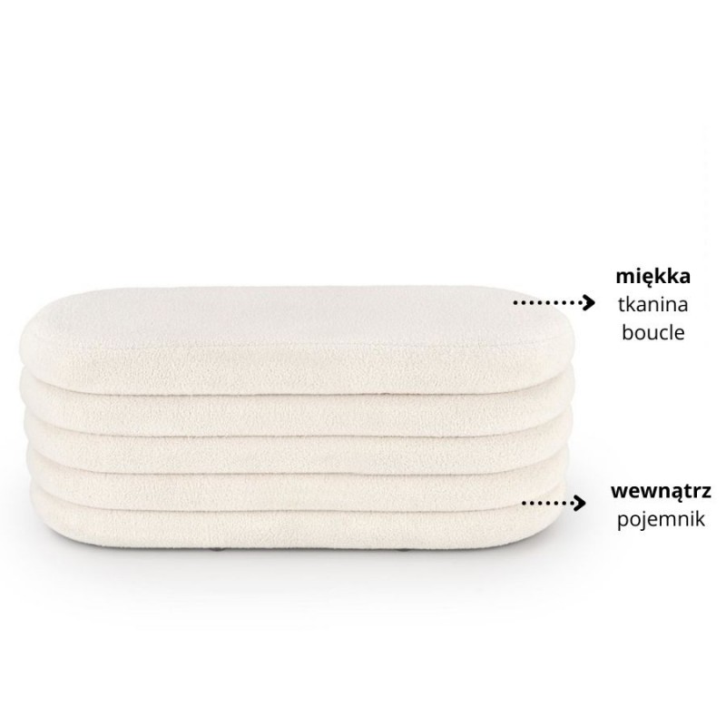 BLISS ławka z funkcją pojemnika, kremowy