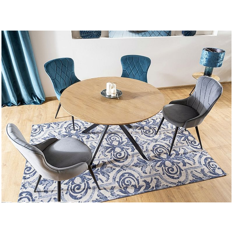 Stół okrągły nierozkładany 120 Amethyst dąb/czarny mat