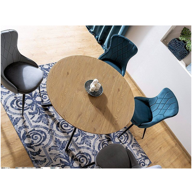 Stół okrągły nierozkładany 120 Amethyst dąb/czarny mat