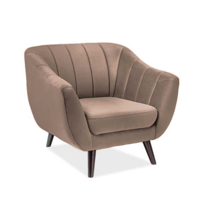 FOTEL ELITE 1 VELVET C.BEŻ BLUVEL 40 / WENGE