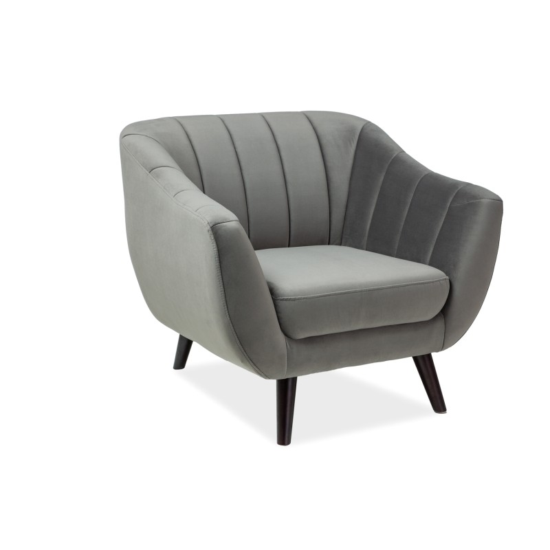 FOTEL ELITE 1 VELVET BEŻOWY BLUVEL 28 / WENGE (T)