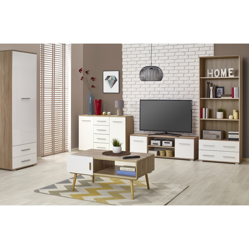 LIMA REG3 regał dąb sonoma / biały (2p 1szt)