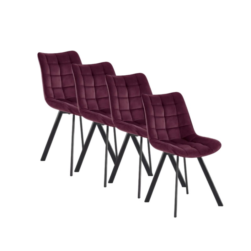 Zestaw krzeseł tapicerowanych (4szt.) Lilac bordowe