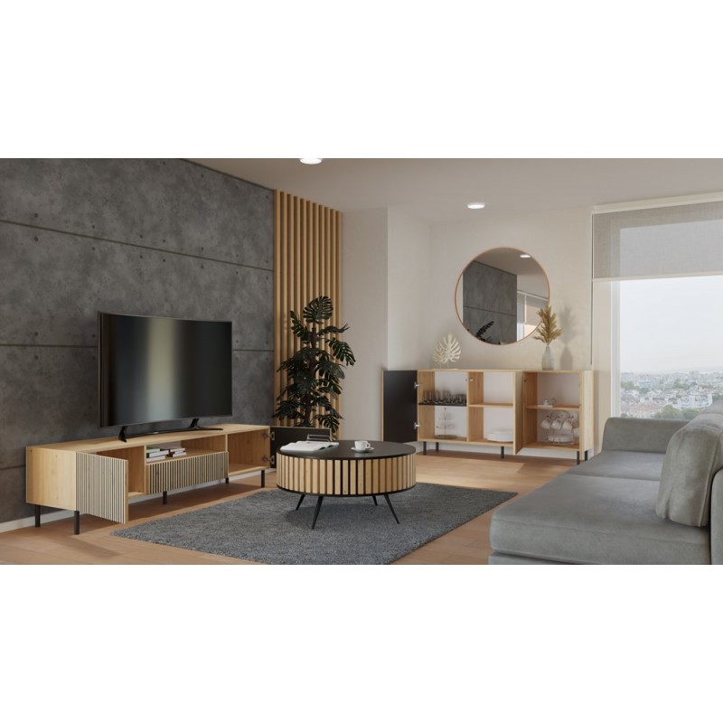 SZAFKA RTV 160 KAMA SLIM LAMELE ARTISAN